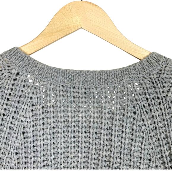 THE FISHER PROJECT Womens Large Gray Chunky Merino Knit Hi Lo Sweater - Picture 4 of 9